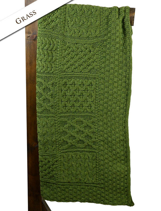 ARAN PATCHWORK MERINO WOOL THROW