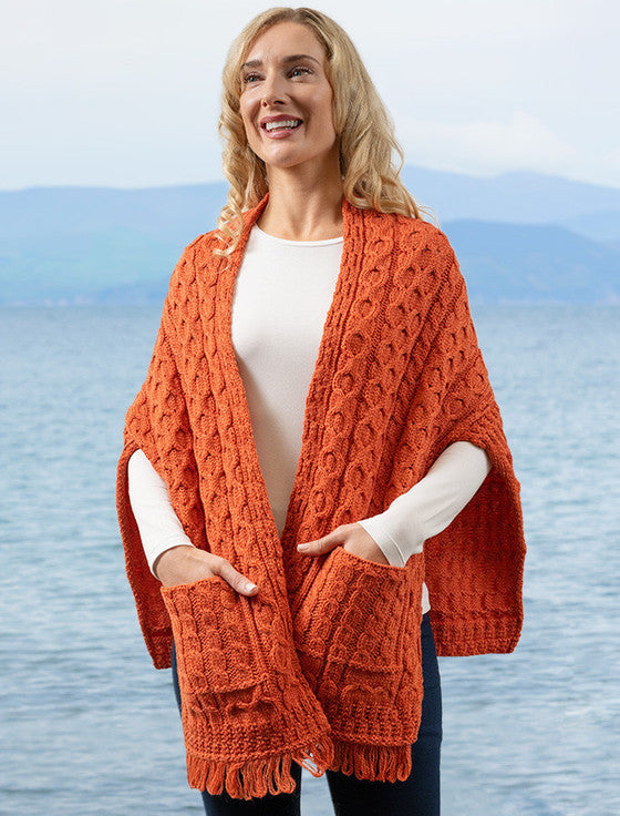 ARANB SHAWL WRAP WITH POCKETS