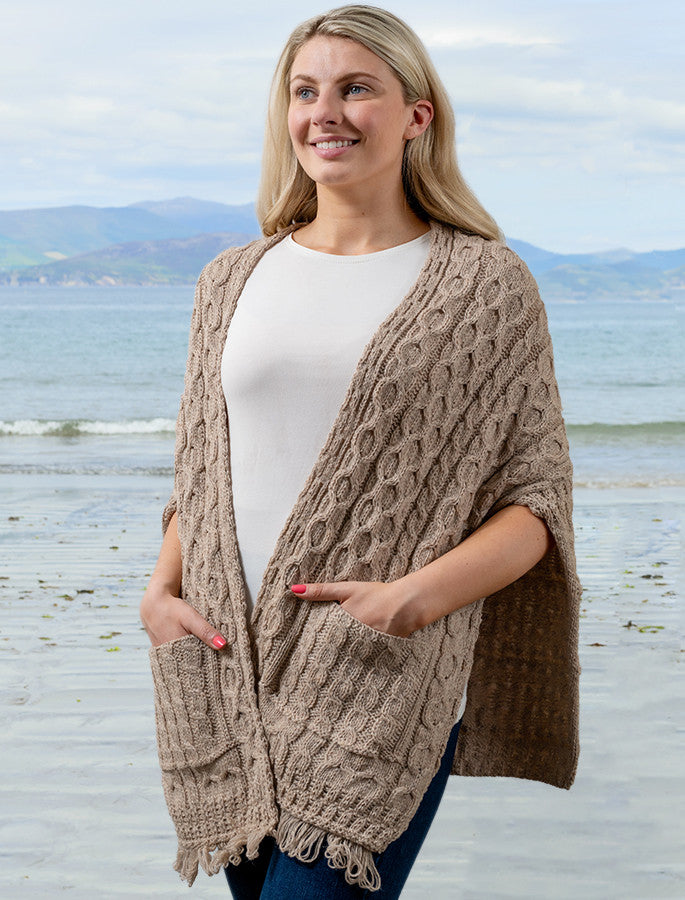 ARANB SHAWL WRAP WITH POCKETS